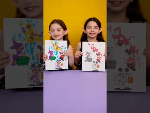 😍Coloreamos 4 personajes de ✨DISNEY✨ versión HALLOWEEN!🎃 #art #laspequeñas