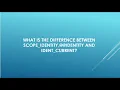 WHAT IS THE DIFFERENCE BETWEEN SCOPE - IDENTITY IDENTITY AND IDENT
