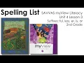 SAVVAS MyView Literacy Spelling List Unit 4 Lesson 3 - 2nd Grade