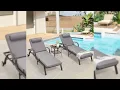 HOMREST Pool Lounge Chairs Set of 3 Outdoor Wicker Chaise Lounge Chair - B0FWR8DB7R