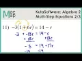 KutaSoftware Algebra 2 - Multi-Step Equations Part 2