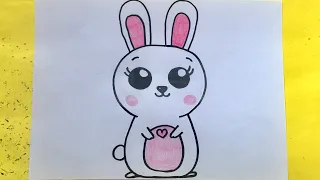 تعليم الرسم للأطفال طريقة رسم أرنب كيوت للأطفال رسم سهلhow To Draw Easy Rabbit Preschool Drawing 