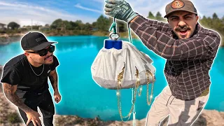 ENCONTRAMOS uma SACOLA com Coisas BIZARRAS na LAGOA AZUL