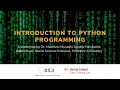 Introduction to Python Programming Data Science Summer School 2023