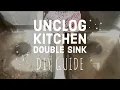 How to UNCLOG a kitchen DOUBLE SINK with Garbage Disposal EASY and CHEAP NO HARSH CHEMICALS NEEDED