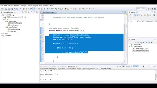 JAVA-How to create odd and even number with function in eclipse