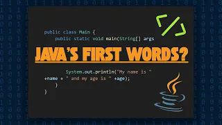Java Your First Java Program Variables Console Output