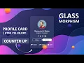 CSS Glassmorphism Profile Card Counter Up Effect