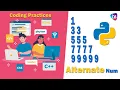 Python Alternate Number Pyramid Pattern - Pyhton Number Patterns