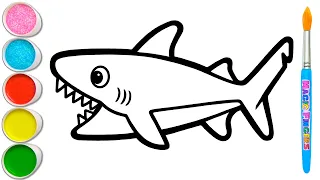 Download Shark Drawing, Painting and Coloring for Kids, Toddlers | How to Draw Sea Animals #268 MP3