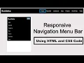 Responsive Navigation Menu Bar Design Using Only HTML and CSS