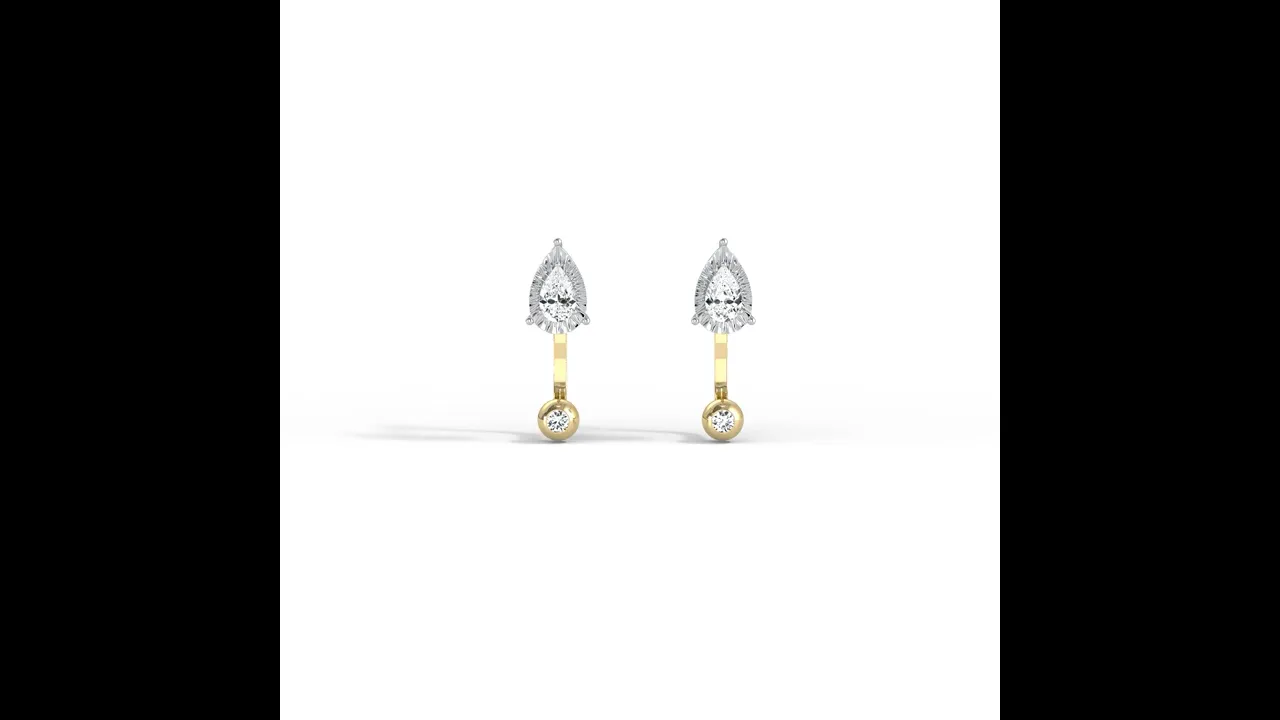 2-in-1 Convertible Pear Lab-Grown Diamond Stud & Drop Earrings in Sterling Silver