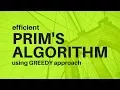 Implementing Prim s algorithm to Construct MST using Greedy Approach