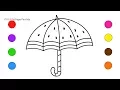 Rainbow Umbrella Coloring Pages For Kids Children Toddlers Learn Colors Drawing Art Painting
