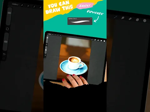 How to paint a coffee cup in Procreate from a reference photo ☕ #artwithflo #youcandrawthis