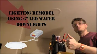 Installing recessed lights in finished ceiling Juno 6 wafers
