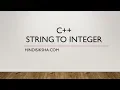 C Converting a string to an integer and vice versa in Hindi