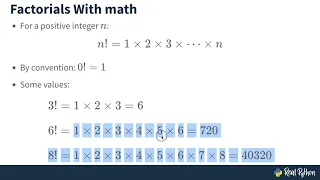 Exploring Python s math Module - Constants Factorials Rounding