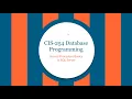 CIS-254 Stored Procedure Basics in SQL Server