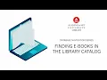 Finding E-Books in the Library Catalog