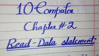 X COMPUTER LESSON 29 UNIT 2 TOPIC READ DATA STATEMENT