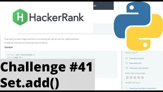 Hackerrank Python Challenge Set add