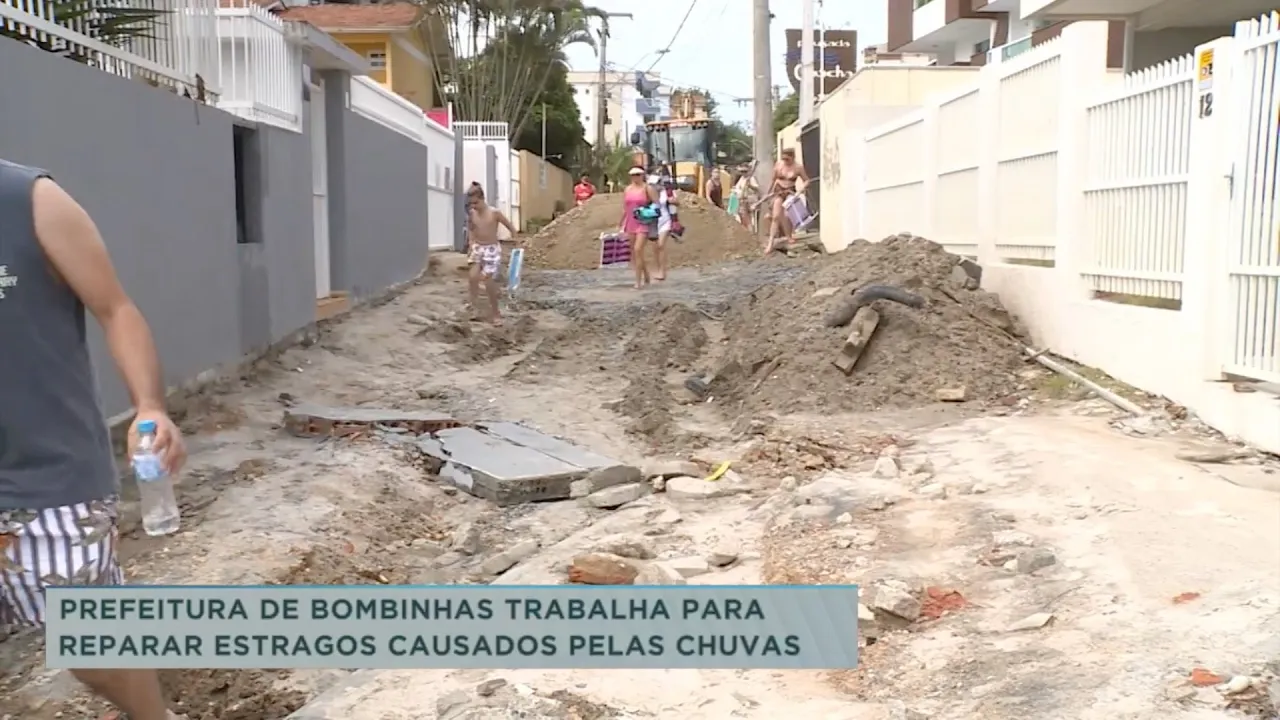 Prefeitura de Bombinhas trabalha para reparar estragos causados pelas chuvas