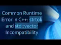 Common Runtime Error in C strtok and std vector Incompatibility