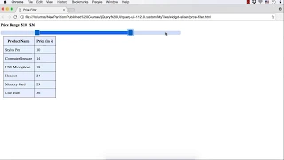 jQuery UI Project Price Range Filter Part 3