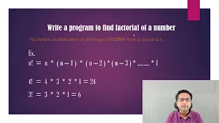 Write a program to find factorial of a number Java Interview Question