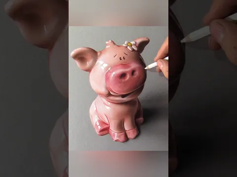 Hyper-realistic piggy bank on paper #art