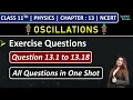 Class 11th Physics Chapter 13 Exercise Questions 13 1 to 13 18 Oscillations NCERT
