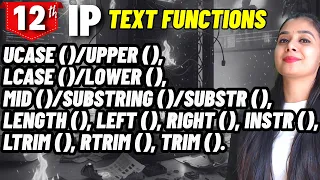 Text functions SQL Single Row Functions Class 12 IP