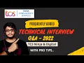 Frequently Asked TCS Technical Interview Q A - 2022 With Some Pro TIPS Ninja Digital Interview