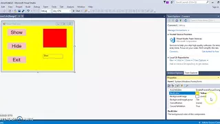 Programming an exit button show hide buttons and a label in Visual basic