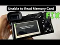 How to Fix Unable to Read Memory Card - Reinsert Memory Card Error on Sony Camera