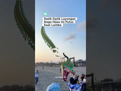 Detik Detik Layangan Naga Hijau Ini Putus Saat Lomba Layang Layang di Pantai Parangkusumo Jogja