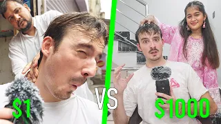 $1 Pakistan Head Massage VS $1000 Pakistan Head Massage [ASMR]