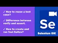 Selenium IDE Part II - run verify and assert commands and test suite