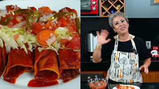 Receta De Tacos Dorados Enchilados, Cocinando Con Angel