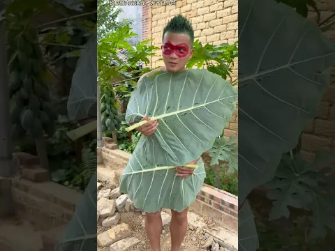Made him new clothesout of leaves!