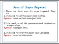 Uses of Super Keyword in java JAVA in Telugu Lecture-33