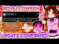 ROYALLOWEEN UPDATE CONFIRMED NEW EVENINGFALL HALO TEA SNEAK PEEKS Royale High Roblox