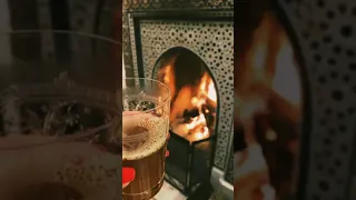 كأس الشاي المغربي مع صوت المطر والحطب مساء دافئ Cosy Night Fireplace Shorts Trending 
