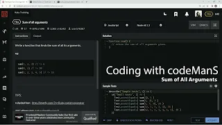 Codewars 7 kyu Sum of All Arguments JavaScript