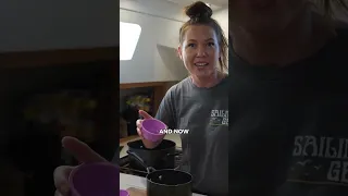 Cooking on a Sailboat ⛵️ be like… #shorts #cooking