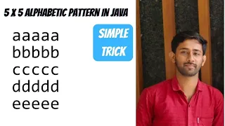 Pattern Program 11 5 5 Alphabetic pattern program in java Dry Run in hindi