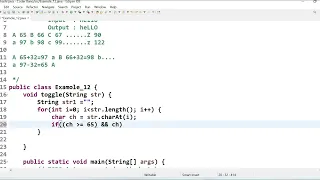 Program to toggle case of a string using ASCII Values Toggle Case Program