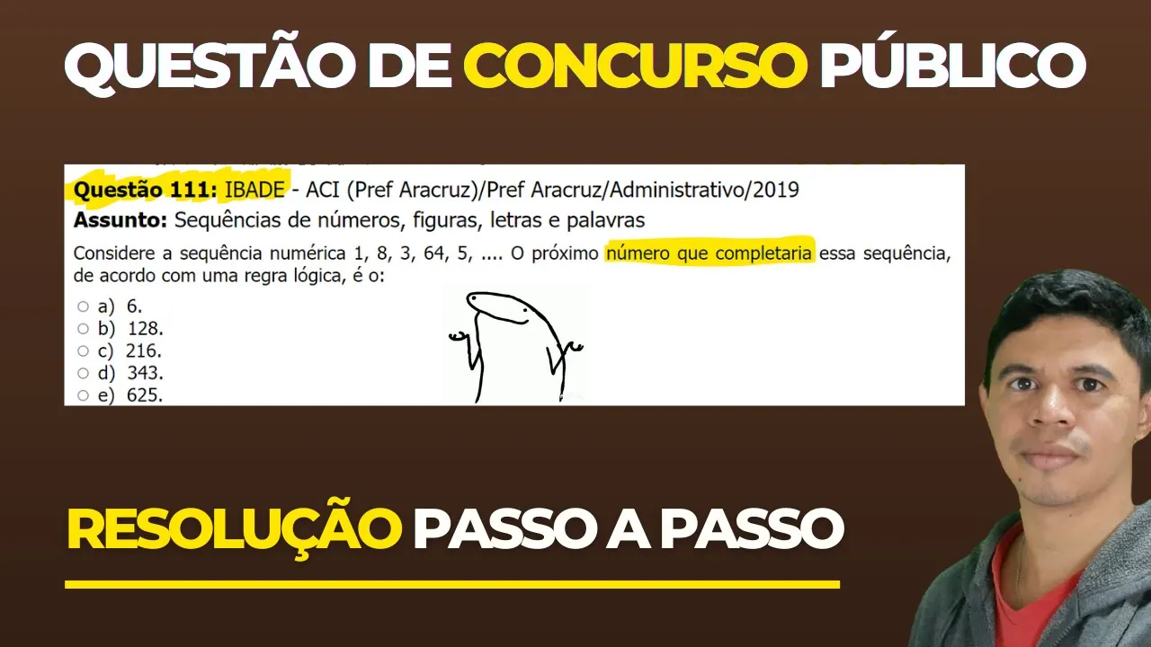 🧑‍🏫Questão 111 BANCA #IBADE 📚  Sequência Numérica♟️ Raciocínio Lógico para #concursos