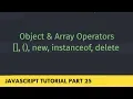 Object Array Operators - JavaScript Tutorial Part